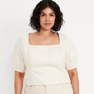 Old Navy Square-Neck Seamed Denim Top, NWT $35 Retail, Multiple Sizes